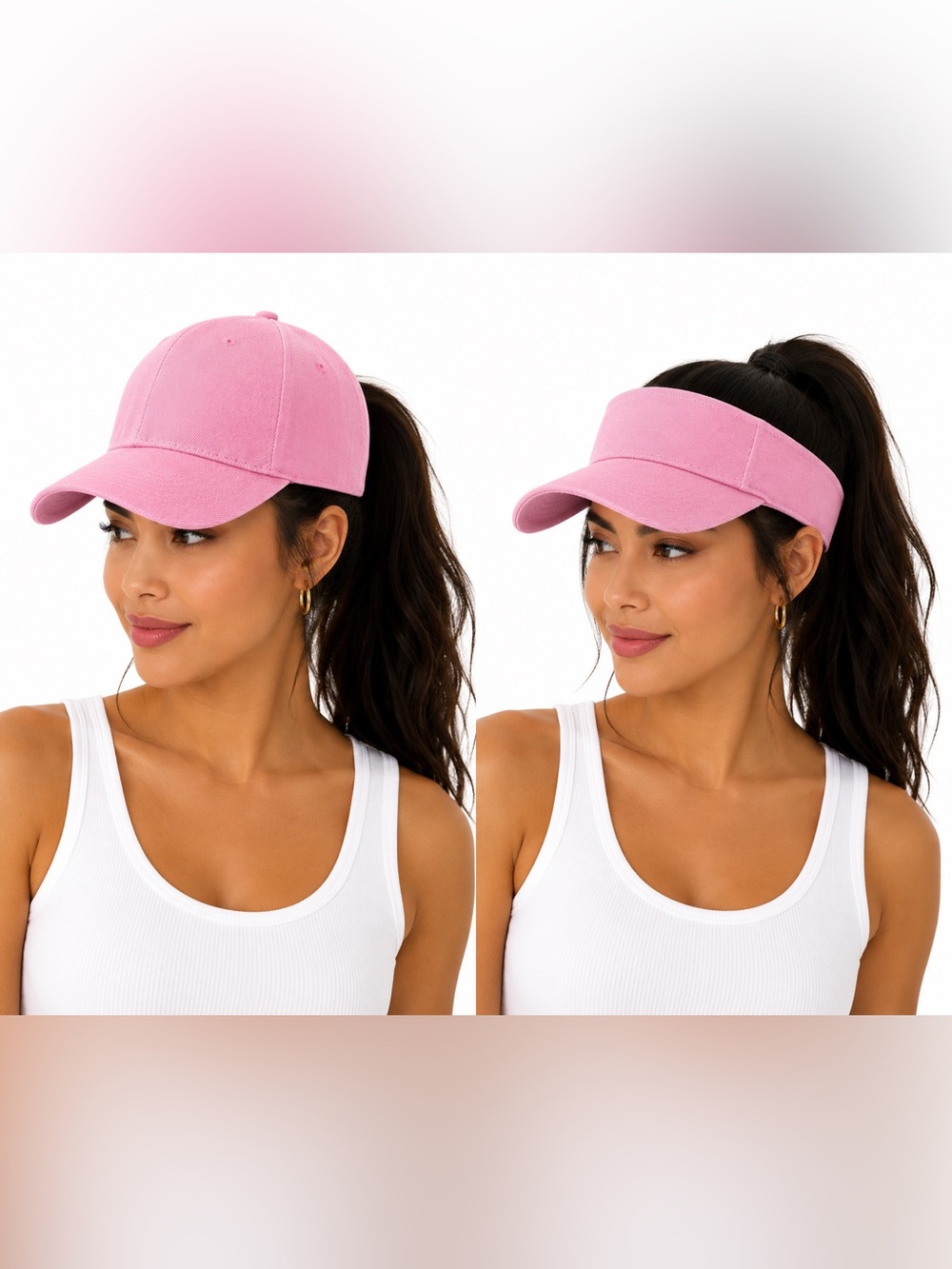 2piece Baseball Ball & Visor Hat Set-Pink